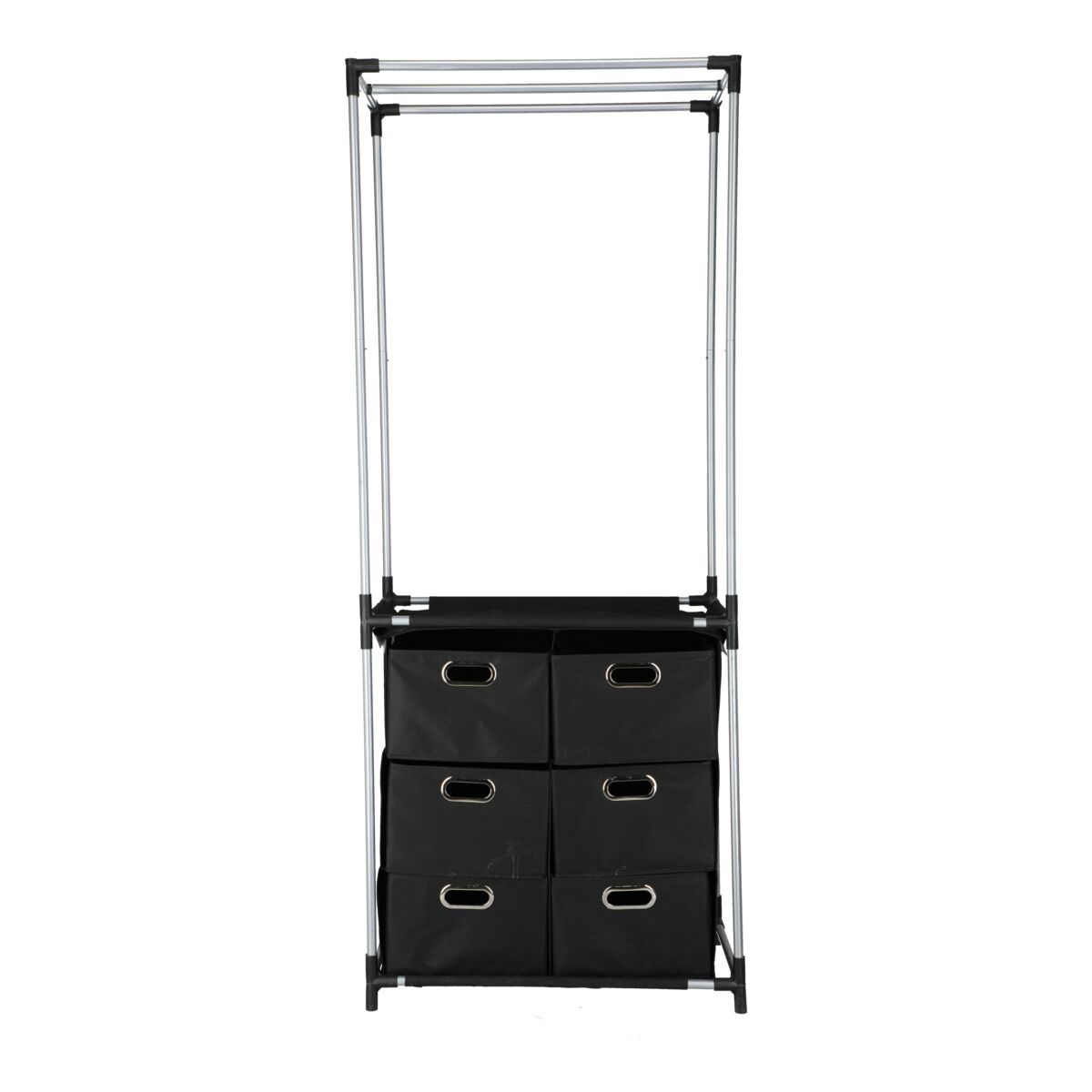Neway Durable Foldable Easy To Install Garment Rack with Drawers Black
